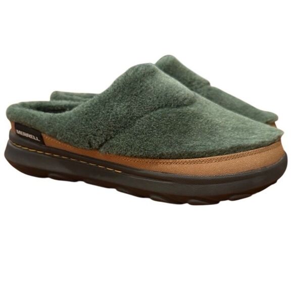 MERRELL HUT MOC 2 SLIDE GOZY MENS USA SIZE 8 COLOR VERDE - Picture 1 of 8